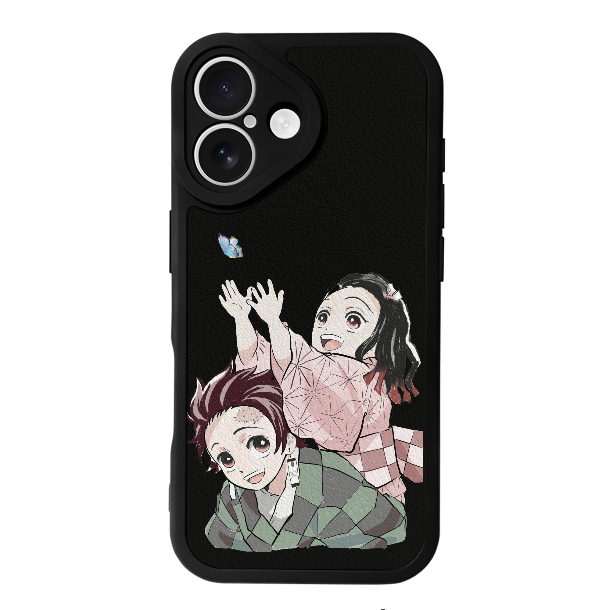 （画像用） 鬼滅の刃（きめつのやいば）竈門 禰󠄀豆子／かまど ねずこ Kamado Nezuko 【iPhone 16シリーズ対応】シリコンスマホケース（レザー調） 材質：シリコン